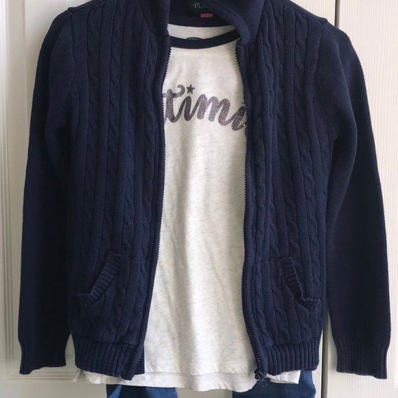 Children's Place Zip Up Hooded Sweater Size XL 14 - Picture 7 of 8